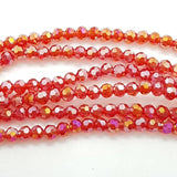 200pc Red Round Crystal Beads