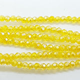 200pc Yellow Round Crystal Beads