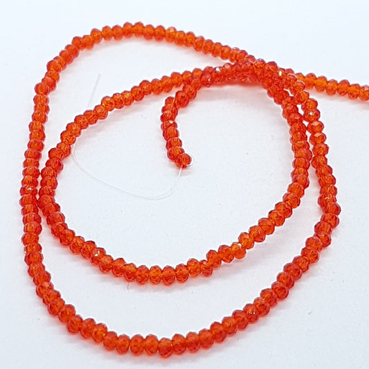 Tiny Red Crystal Rondelle Beads Approx 200 beads