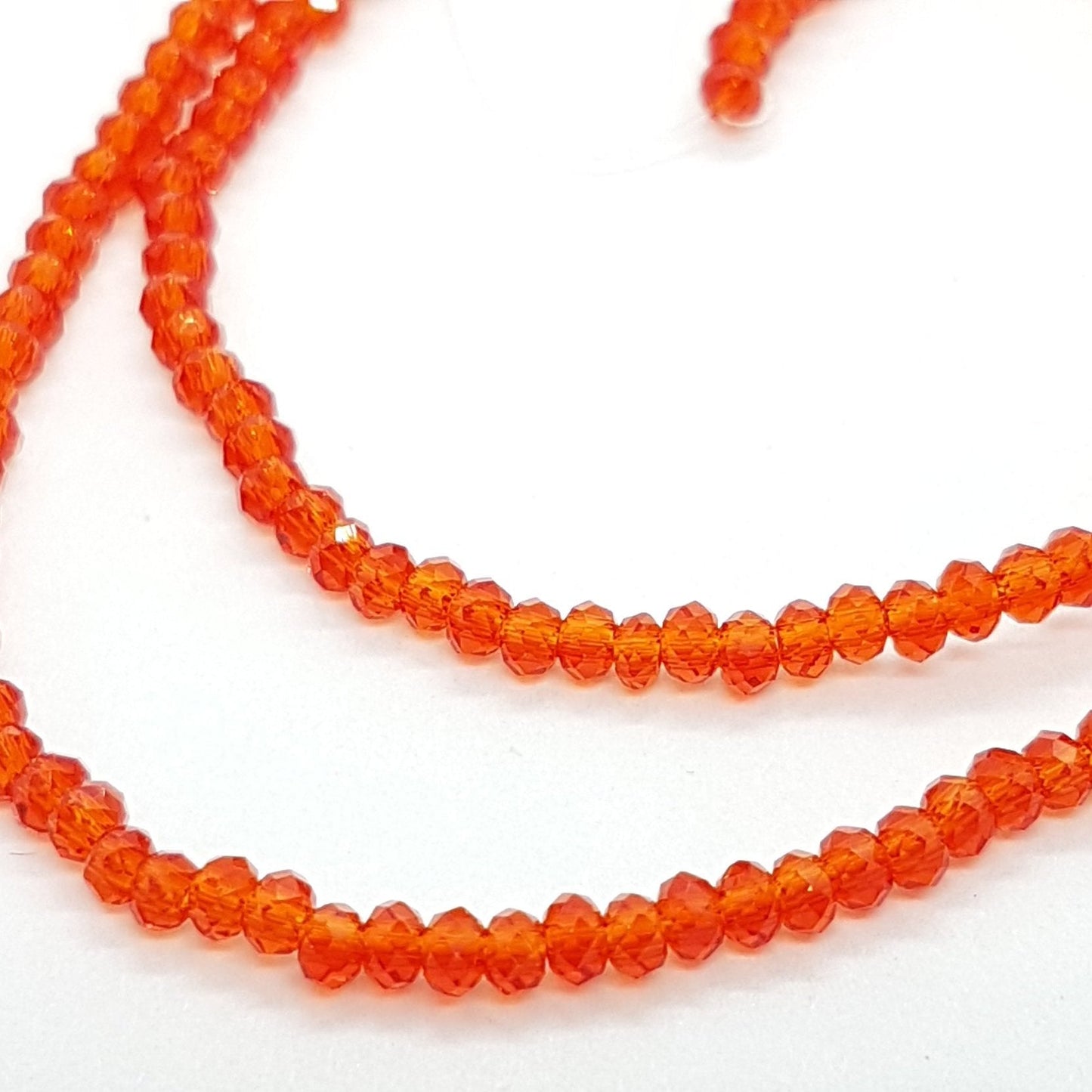 Tiny Red Crystal Rondelle Beads Approx 200 beads