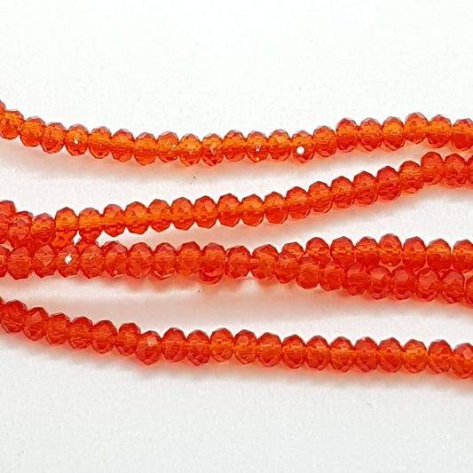 Tiny Red Crystal Rondelle Beads Approx 200 beads