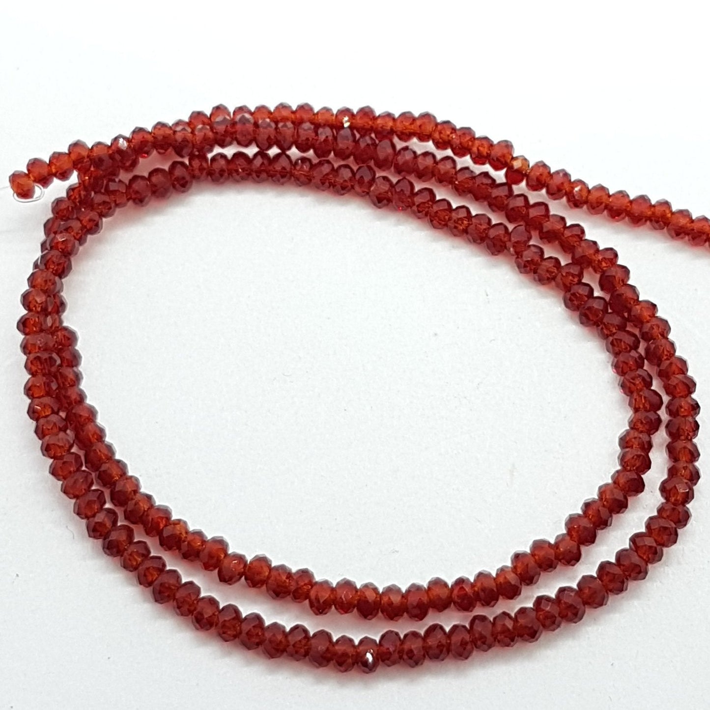 Tiny Red Crystal Rondelle Beads Approx 200 beads