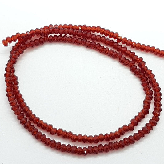 Tiny Red Crystal Rondelle Beads Approx 200 beads