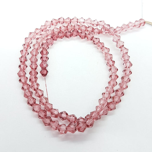 4mm Purple Crystal Glass Bicones