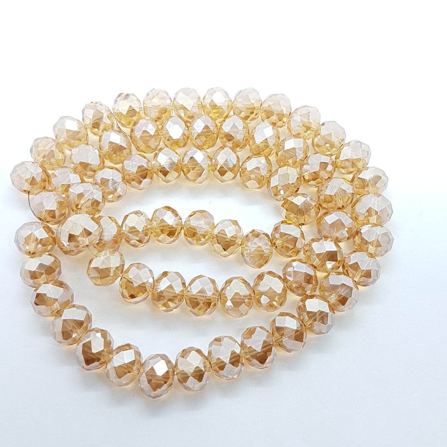 Large Golden Crystal Rondelle Beads Approx 69 beads