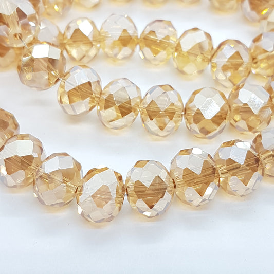 Large Golden Crystal Rondelle Beads Approx 69 beads