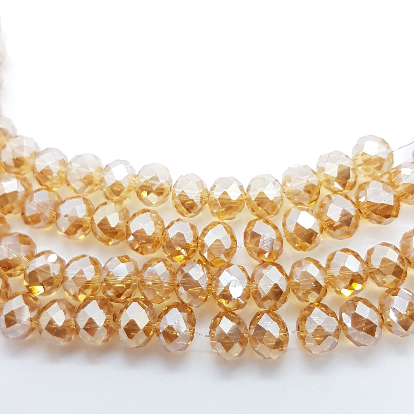 Large Golden Crystal Rondelle Beads Approx 69 beads