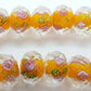 10pc Rose Faceted Rondelle Orange Glass Bead