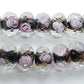 10pc Rose Faceted Rondelle Black Glass Bead