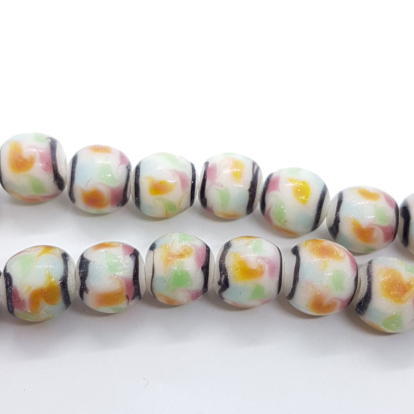 Colourful Round Lampwork Glass Bead
