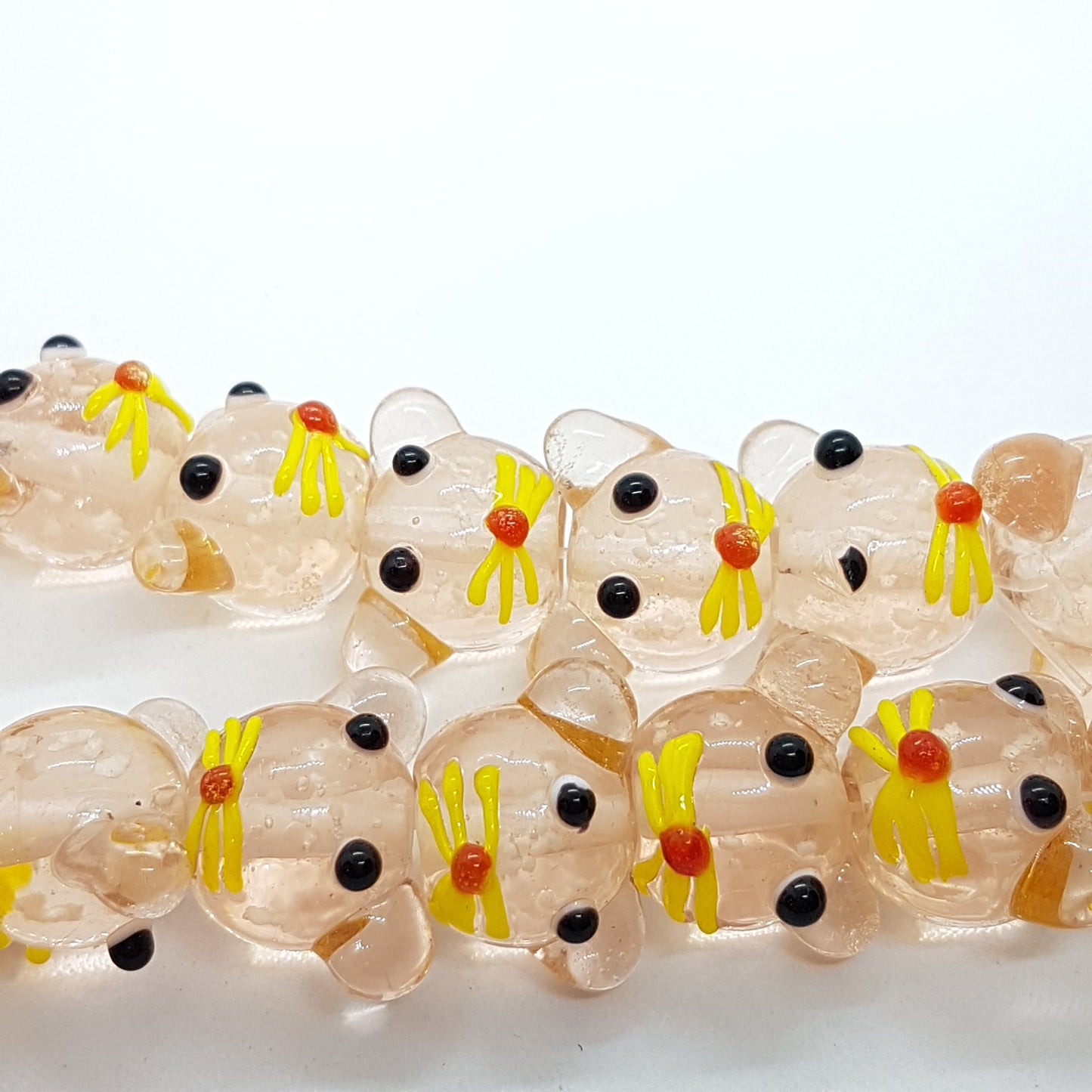 Pink Cat Lampwork Glass Bead