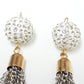 2pc Silver Gold Rhinestone Tassel Pendants
