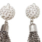2pc Silver Rhinestone Tassel Pendants