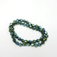 6mm Electroplated Green Glass Bicones