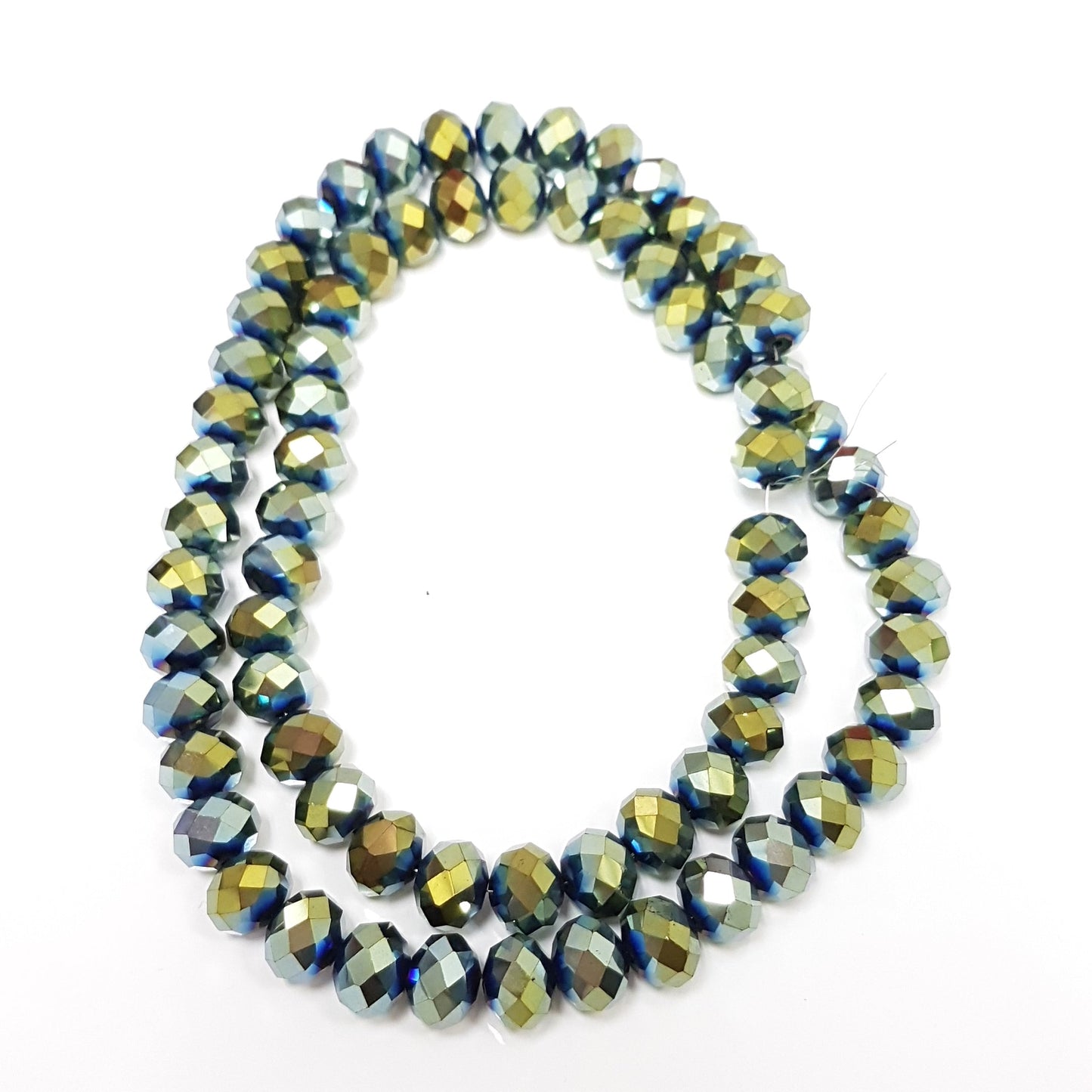 Large Metallic Crystal Rondelle Beads Approx 70 beads