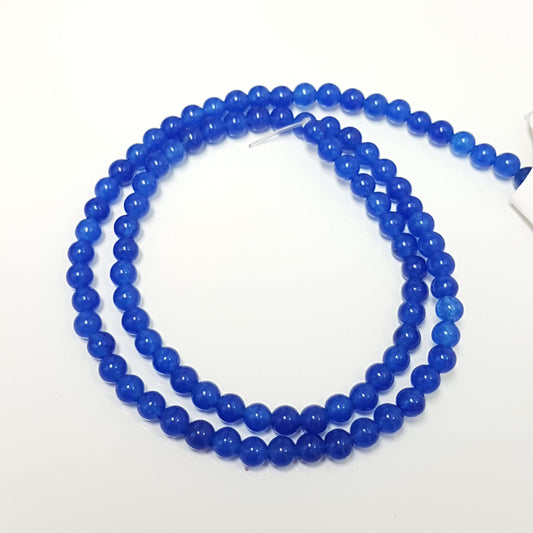 3.5mm Dyed Blue Jade Gemstone Beads