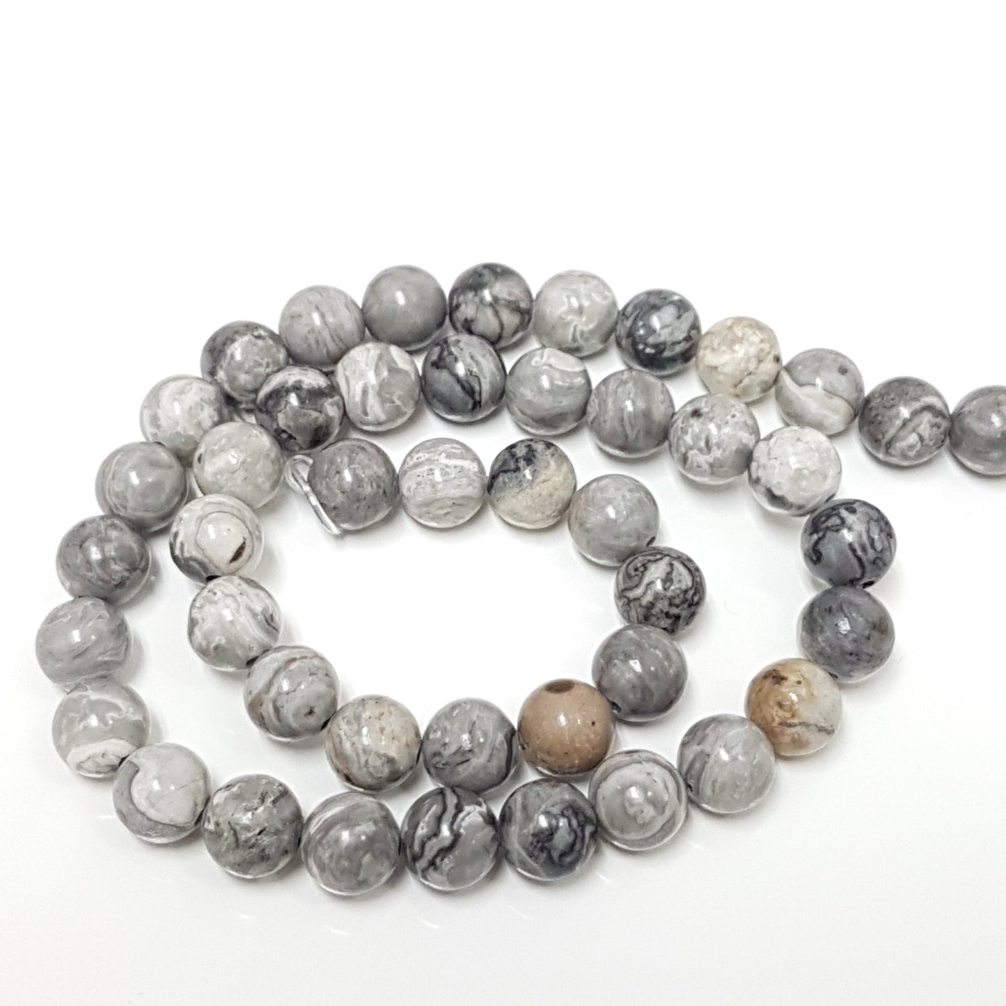 8mm Map Jasper Gemstone Beads