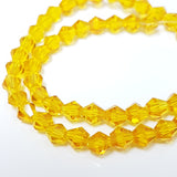 5mm Golden Yellow Glass Bicones
