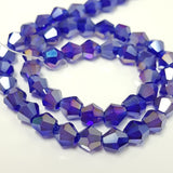 6mm Blue AB Glass Bicones