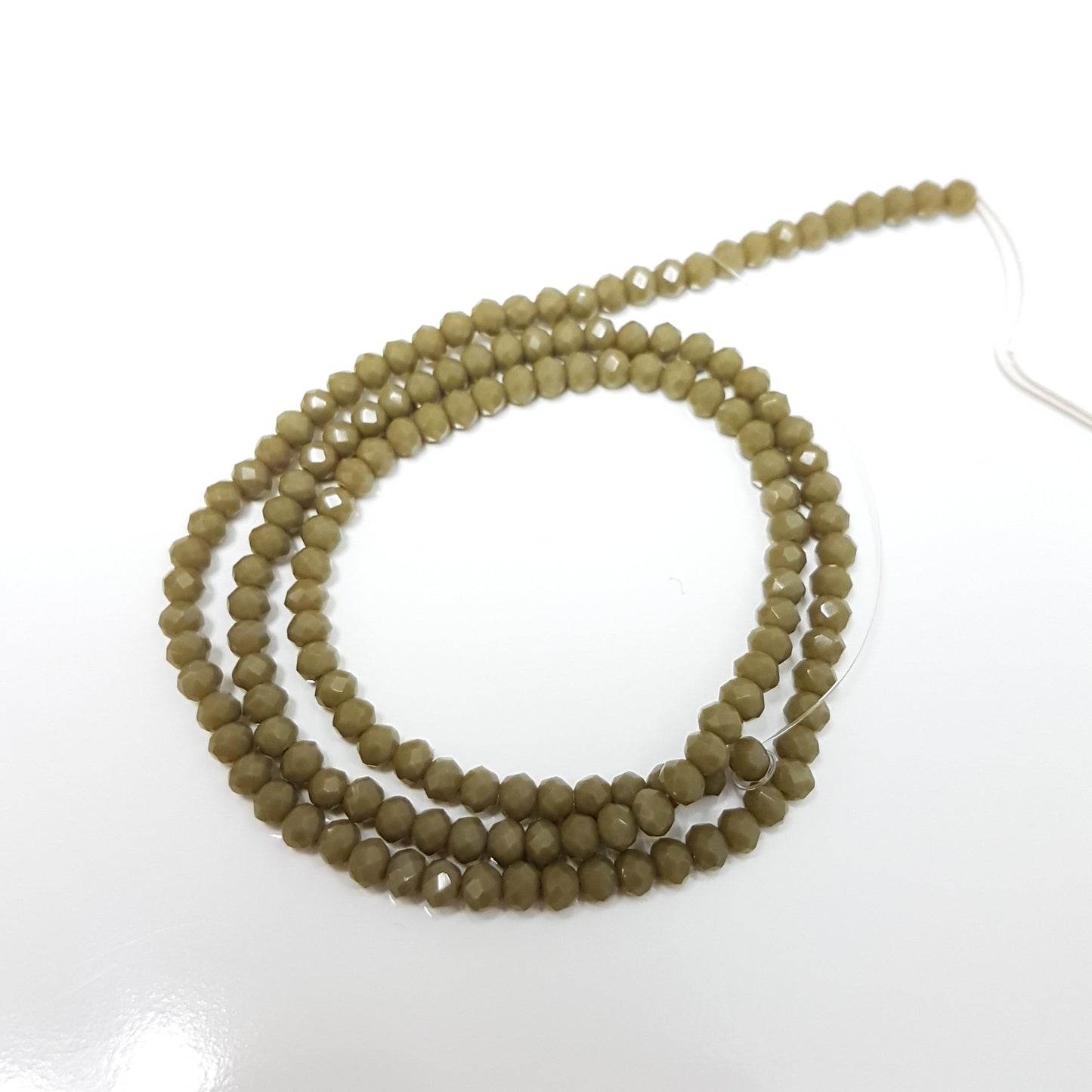 Army Green Crystal Rondelle Beads Approx 145 beads