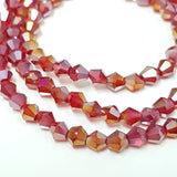4mm Red Crystal Glass Bicones
