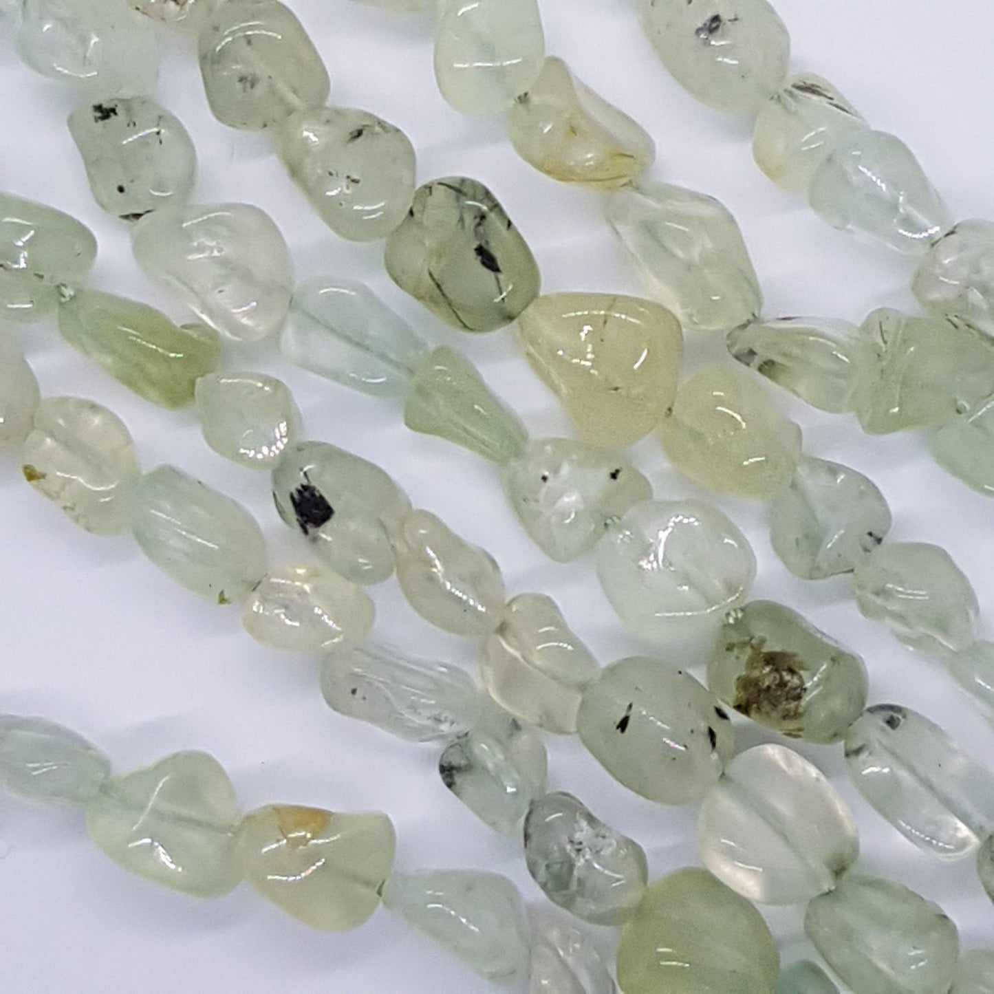 Prehnite Gemstone Nugget Beads