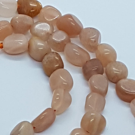 Pink Moonstone Gemstone Nugget Beads