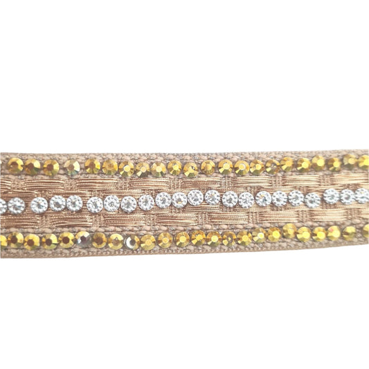 9m Gold Embellished Rhinestone Trim