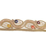 5m Gold Colourful Rhinestone Trim