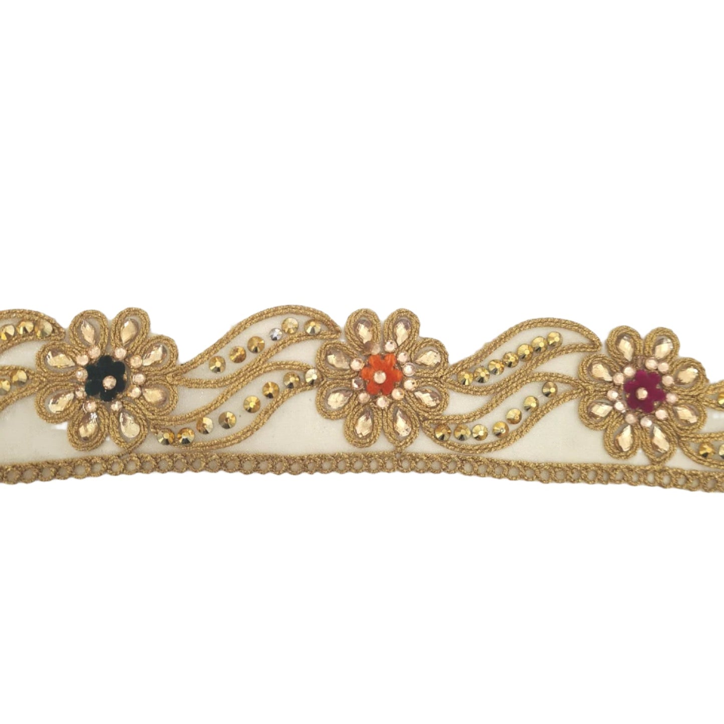 5m Dark Gold Indian Rhinestone Trim