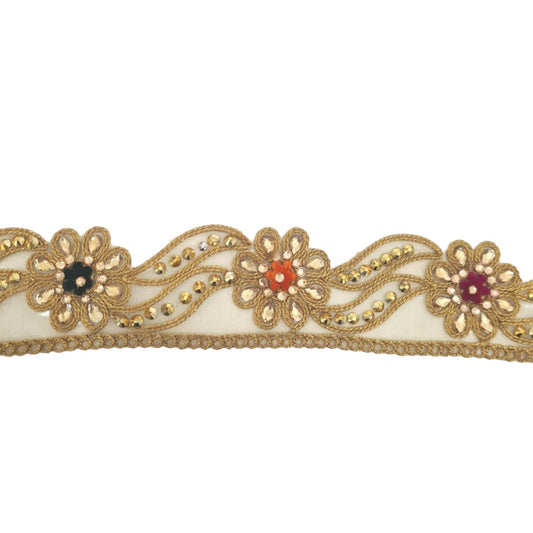 5m Dark Gold Indian Rhinestone Trim