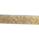 5m Gold Embellished Indian Rhinestone Trim