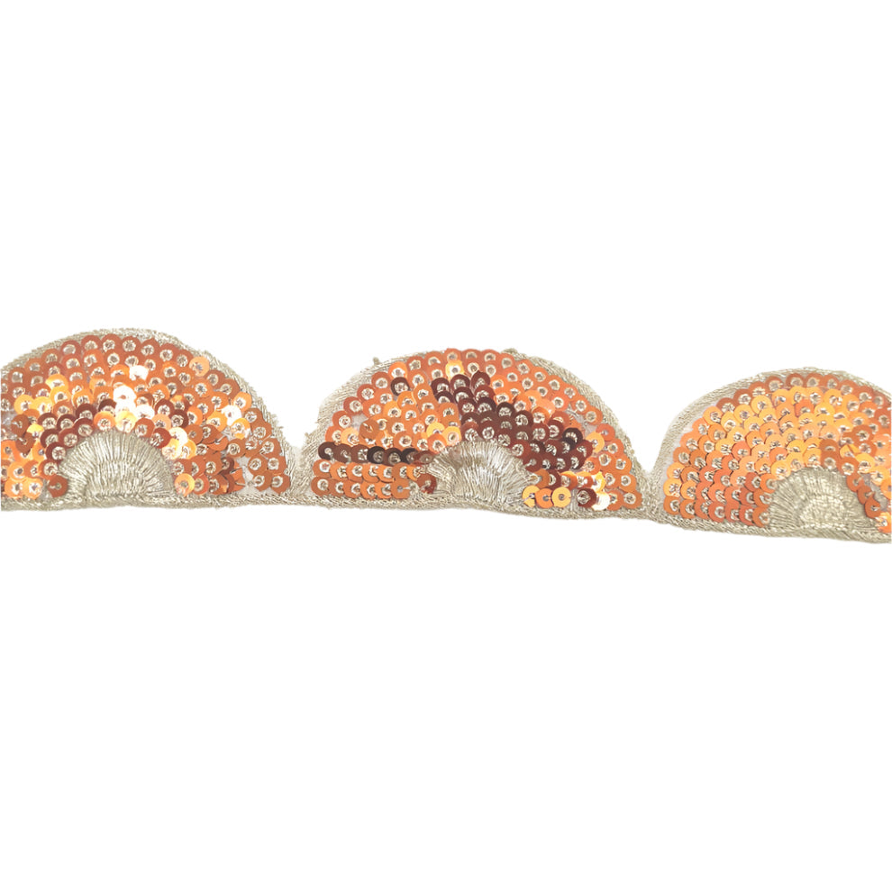 3m Orange Sequin Half Circle Trim