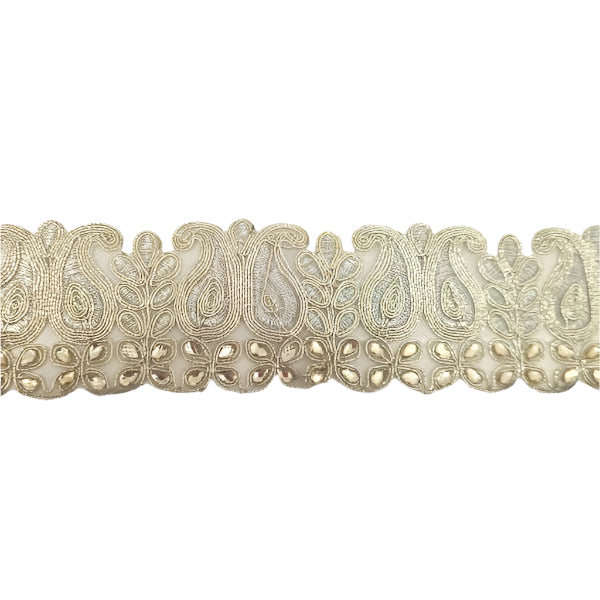 5m Gold & Pearl Embellished  Trim