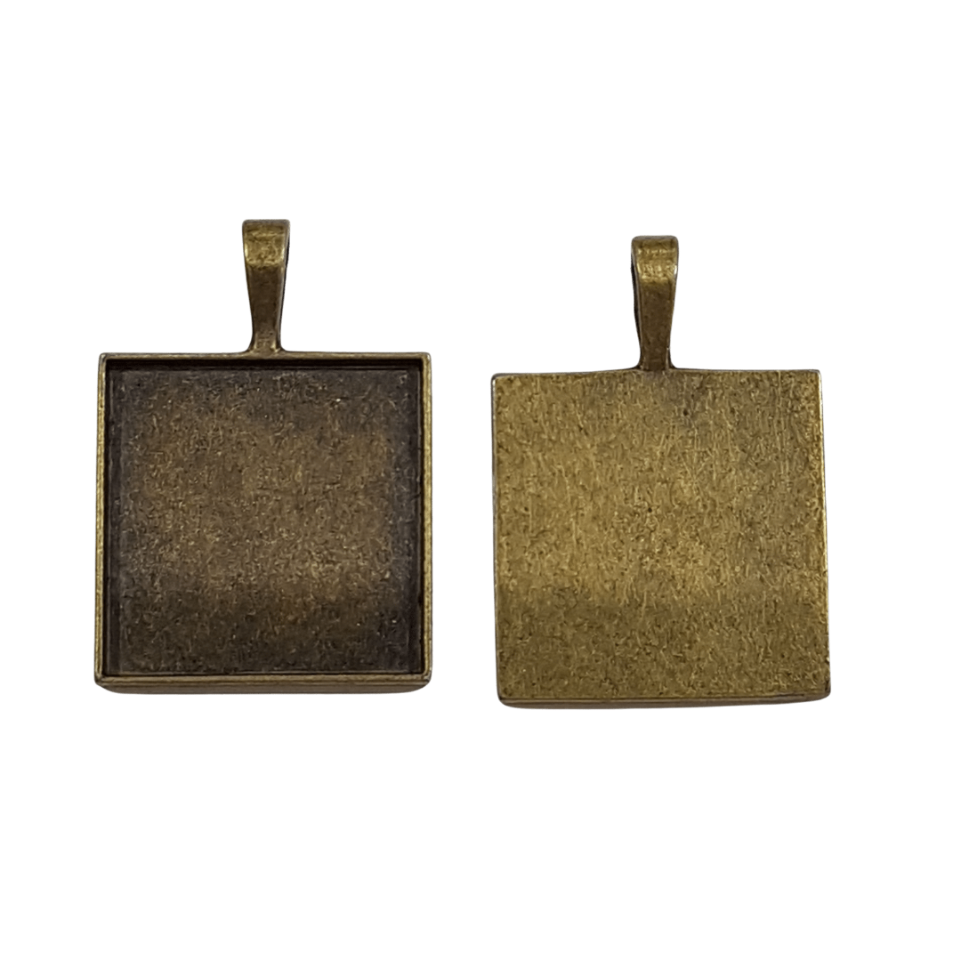 2pc 25mm Square Cabochon Settings