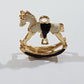 Black Enamel Rocking Horse Charm