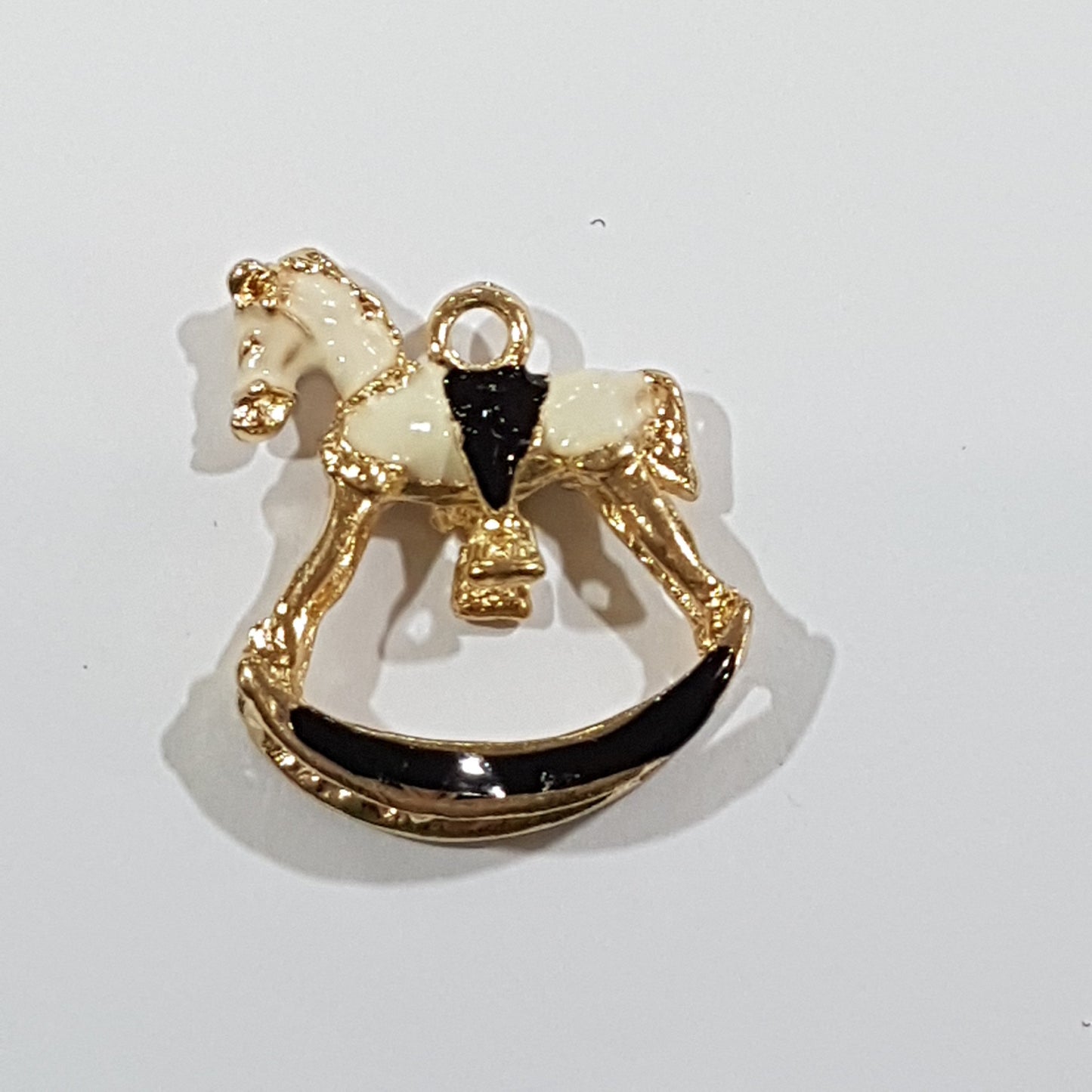 Black Enamel Rocking Horse Charm