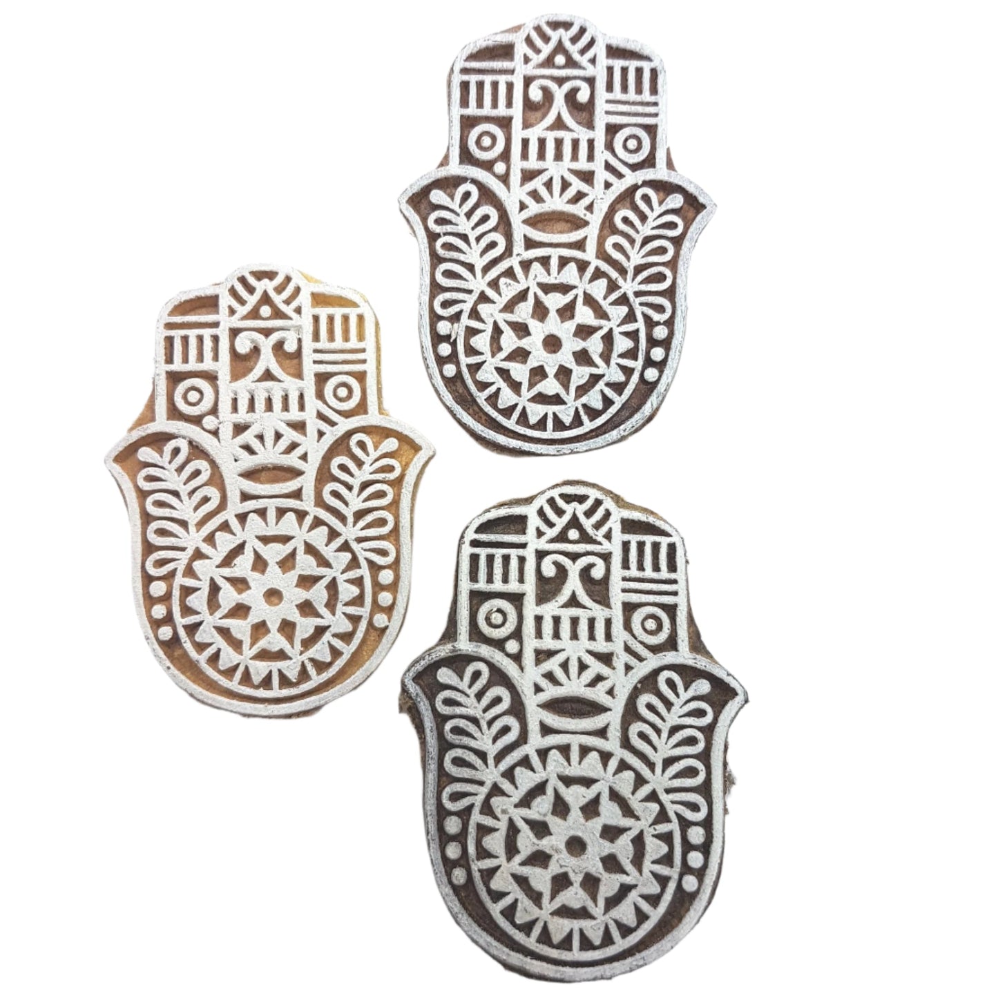 Hand of Hamsa Indian Block Stamp