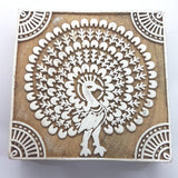 Large Peacock Block Stamp