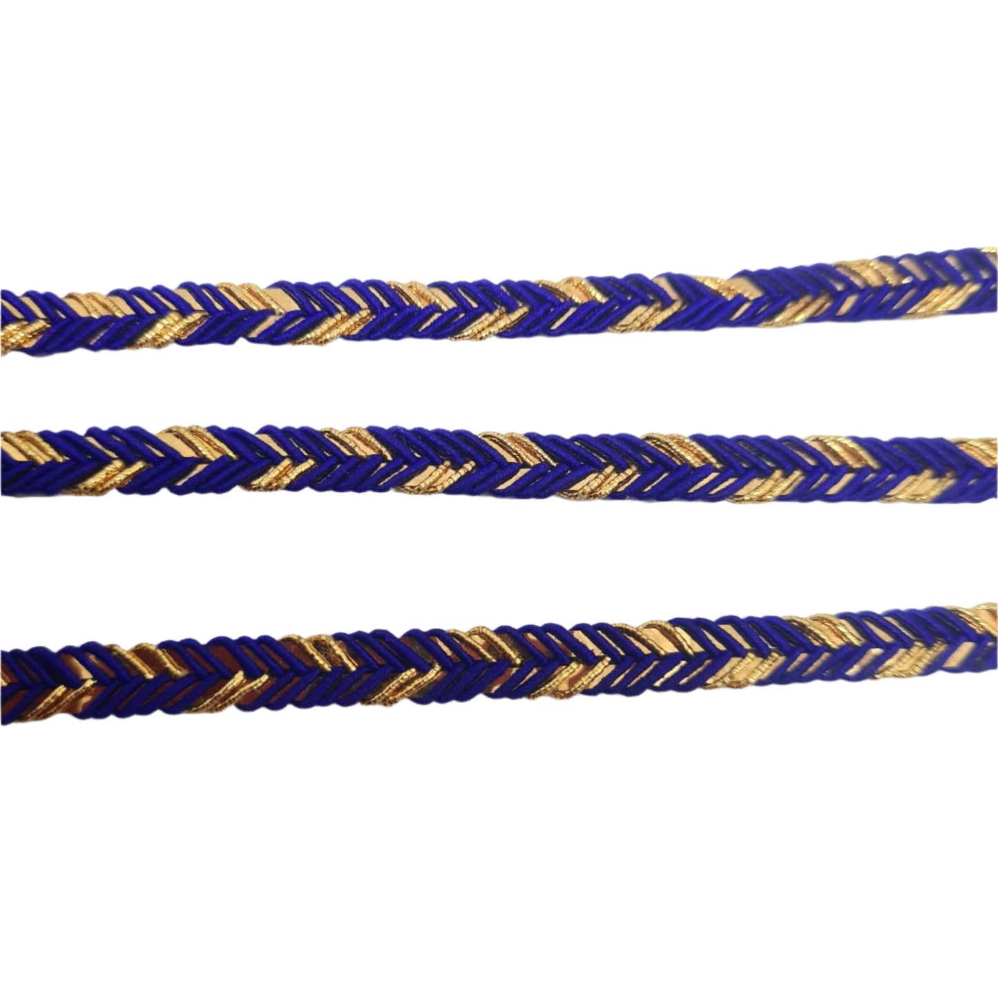 14m  Blue and Gold Braided Trim