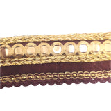 5m Velvety Red & Gold Indian Trim