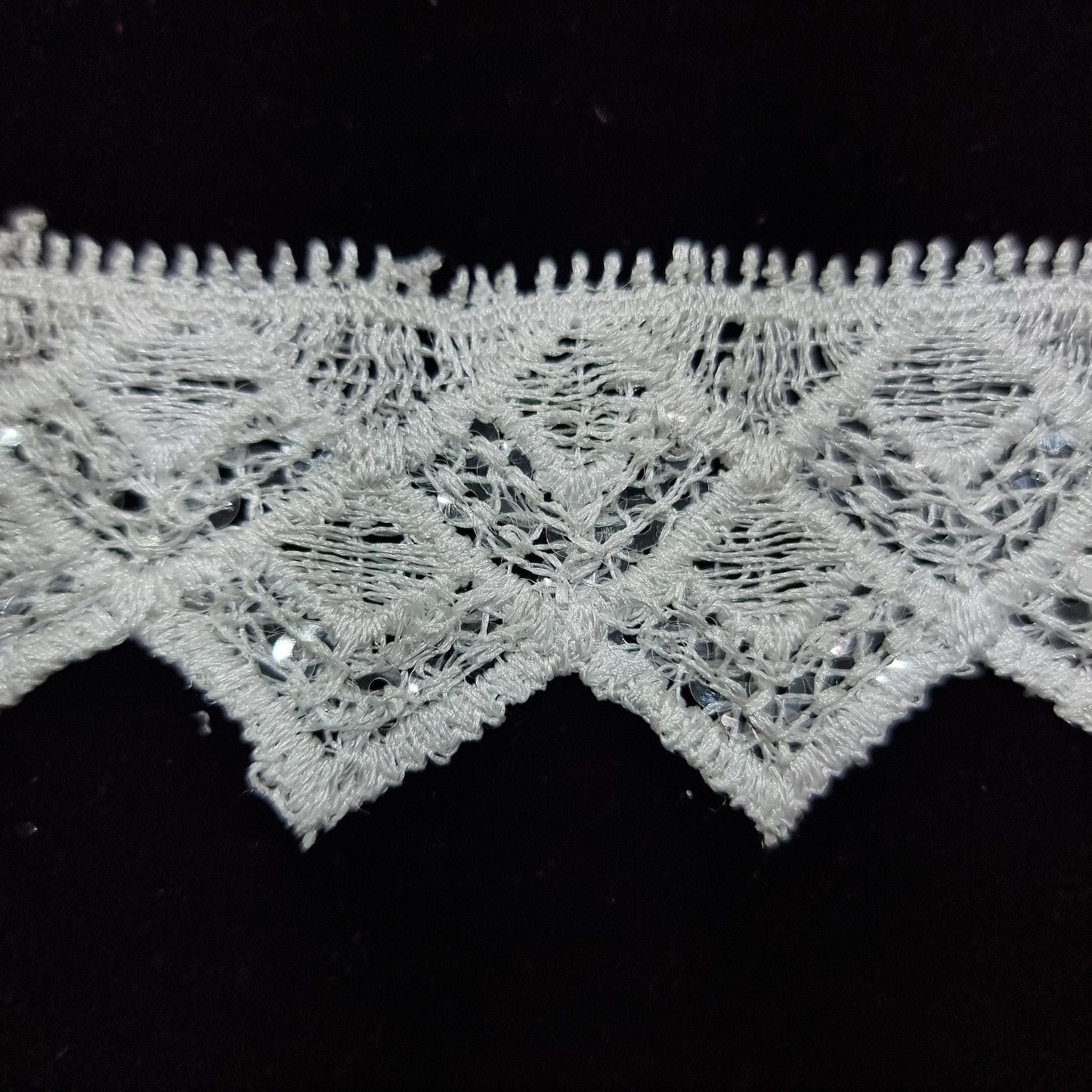 White Lace & sequinned  Trim