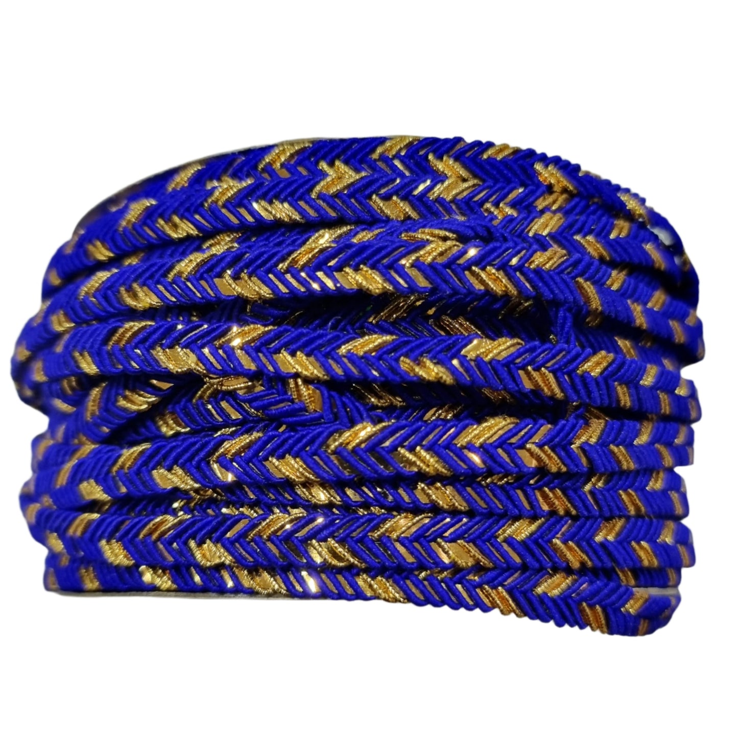 14m  Blue and Gold Braided Trim