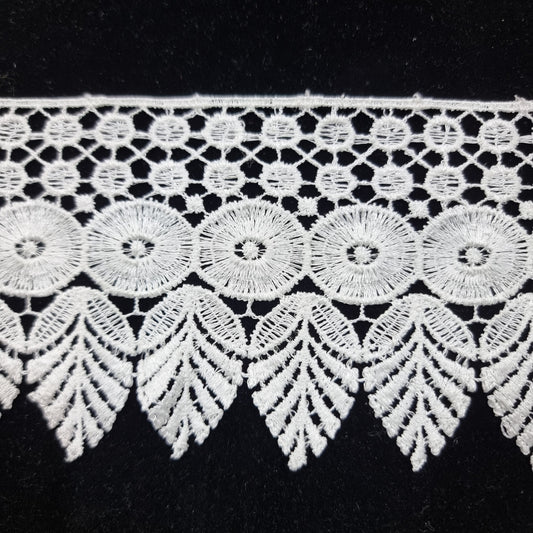 5m Leaf pattern White Lace Trim