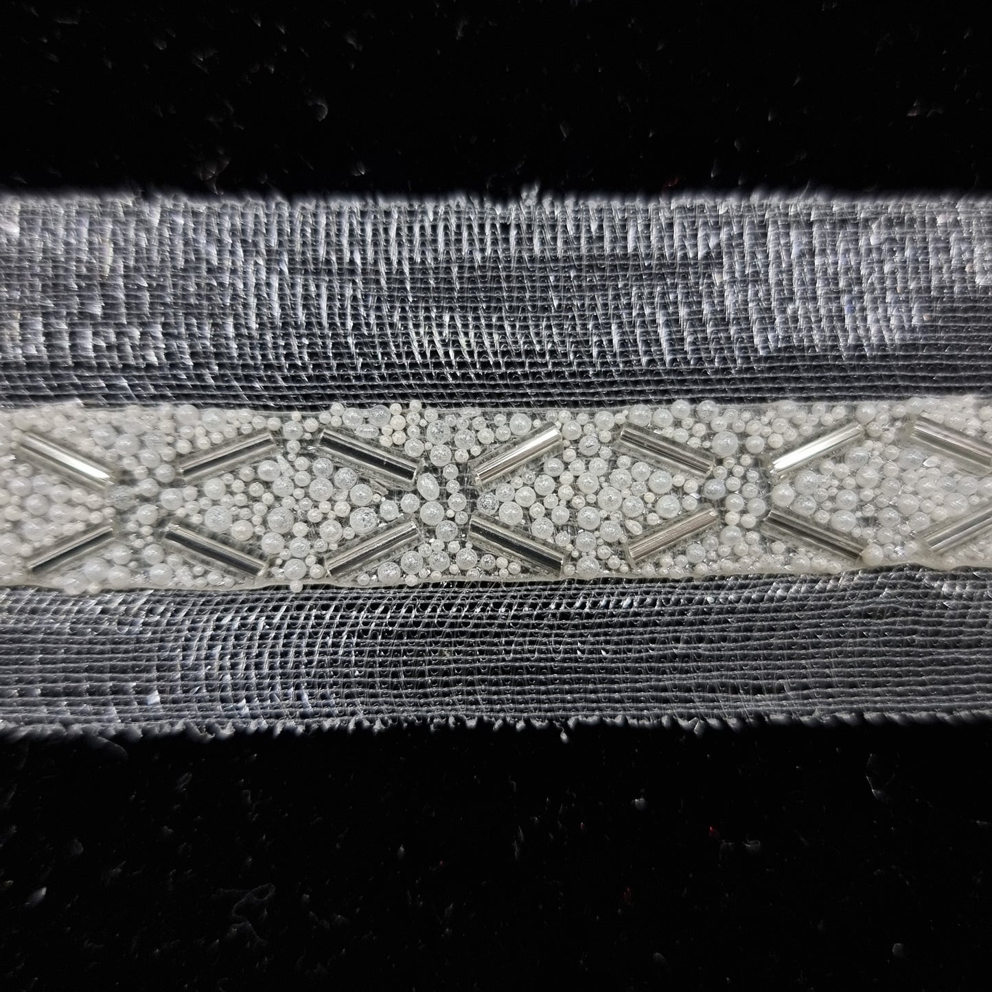 5m Off White bead & sequin Trim