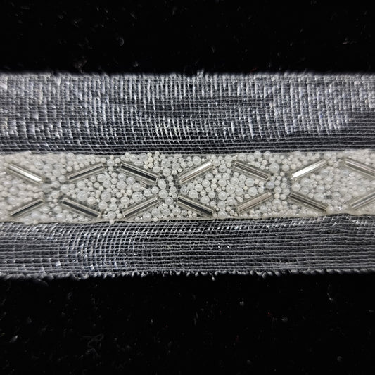 5m Off White bead & sequin Trim