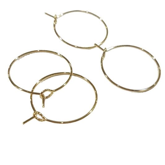 12pc Gold Wine Charm/Earring Hoop Rings