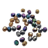 4mm Heavy Metals Czech Fire-Polish Beads