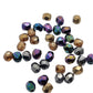 4mm Heavy Metals Czech Fire-Polish Beads