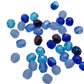 4mm Blue Tones Czech Fire-Polish Beads